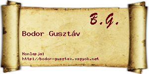 Bodor Gusztáv névjegykártya