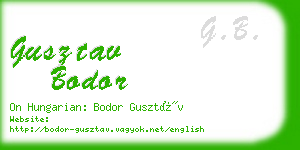 gusztav bodor business card